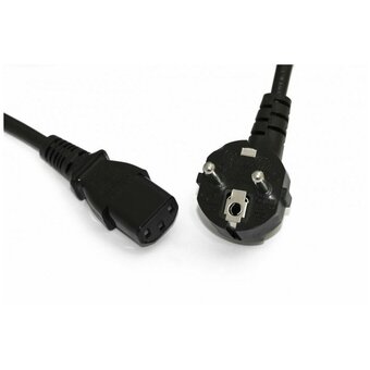  Кабель питания Hyperline PWC-IEC13A-SHM-1.8-BK компьютера Schuko+C13 угловая 3x0.75 10A угловая вилка 1.8м черный 