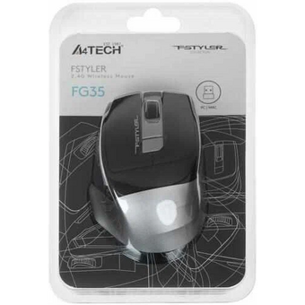  Мышь беспроводная A4Tech Fstyler FG35 grey 