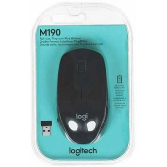  Мышь Logitech M190 (910-005913) черный/темно-серый оптическая (1000dpi) беспроводная USB (2but) 