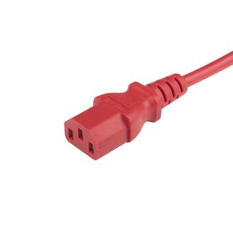  Шнур Hyperline PWC-IEC13-IEC14 (PWC-IEC13-IEC14-5.0-RD) для блока питания IEC 320 C13 вилка C14 5м красный 