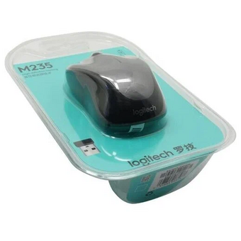  Мышь Logitech M235n (910-007129) серый/черный оптическая (1000dpi) беспроводная USB для ноутбука (2but) 