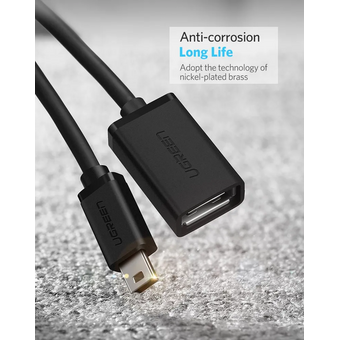  Кабель UGREEN US249 10383 Mini USB Male to USB Female OTG Cable Black 