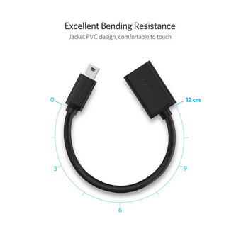  Кабель UGREEN US249 10383 Mini USB Male to USB Female OTG Cable Black 