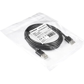  Кабель Exegate EX284930RUS USB 2.0 EX-CC-USB2-AMAM-1.8 (Am/Am, 1,8м) 