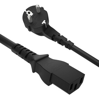 Кабель питания Greenconnect Prof GCR-54381 Евровилка угловая - С13 3*1,0mm 10.0m черный 