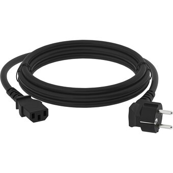  Кабель питания Greenconnect Prof GCR-54381 Евровилка угловая - С13 3*1,0mm 10.0m черный 