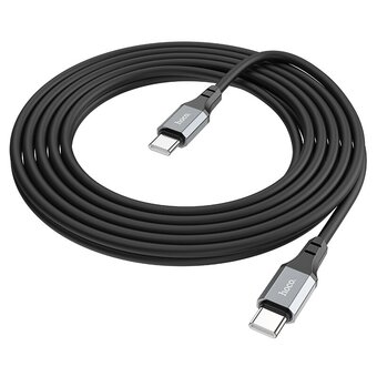  Дата-кабель HOCO X92 Honest 60W silicone Type-C + Type-C 3м черный 