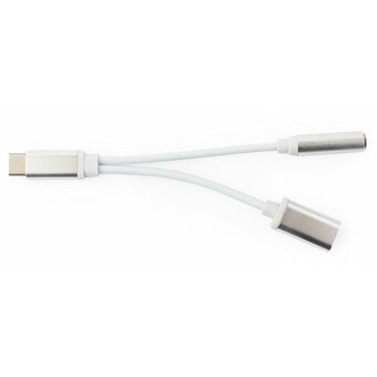  Переходник Cablexpert CCA-UC3.5F-02-W USB USB Type-C/Jack3.5 F+ Type-C F 