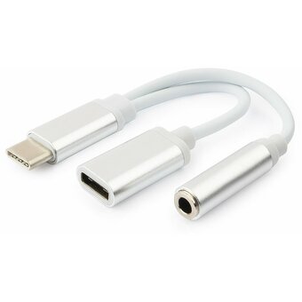  Переходник Cablexpert CCA-UC3.5F-02-W USB USB Type-C/Jack3.5 F+ Type-C F 