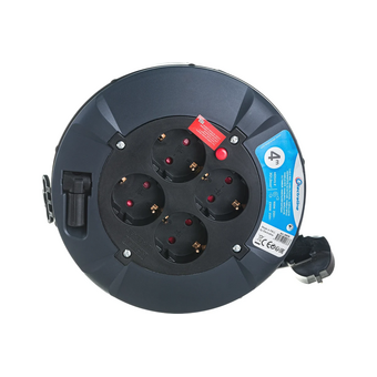  Кабельный барабан Electraline Fixed Panel 49076, 4 гнезда, кабель ПВС 3x1,0-4М 