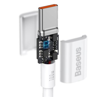  Дата-кабель Baseus Superior (CATYS-C02) Fast Charging Type-C to Type-C 100W 2m White 