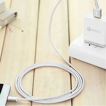  Кабель UGREEN US290 60151 USB 2.0 A to Micro USB Cable Nickel Plating Aluminum Braid 1m White 