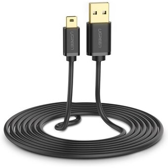  Кабель UGREEN US132 10385 USB 2.0 A Male to Mini 5 Pin Male Cable 1.5m Black 