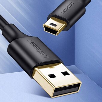  Кабель UGREEN US132 10385 USB 2.0 A Male to Mini 5 Pin Male Cable 1.5m Black 