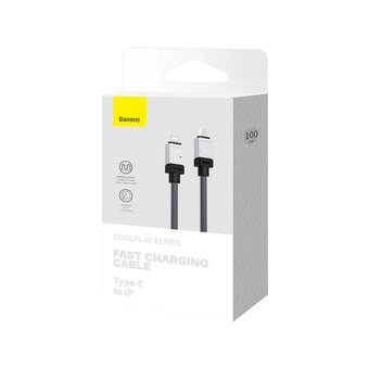  Дата-кабель Baseus CoolPlay (CAKW000001) Fast Charging Type-C to iP 20W 1m Black 