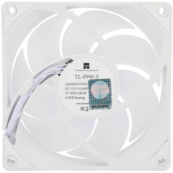 Вентилятор Thermalright TL-P9W-S, ARGB 92x92x25mm белый 4-pin 23.85dB 110gr Ret 