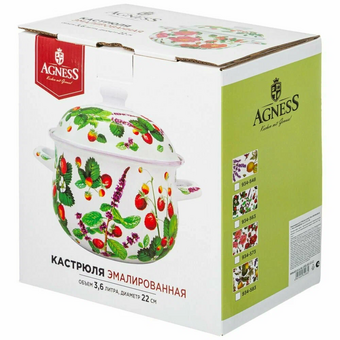  Кастрюля AGNESS 934-573 Шиповник 3.6л 