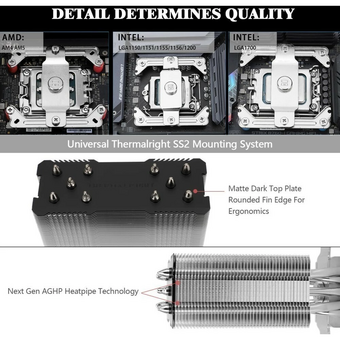  Кулер Thermalright Assassin King 120 Mini (AK120-Mini-V2) Soc-AM5/AM4/1151/1200/2066/2011/1700 4-pin 25.2dB Al+Cu 980gr Ret 