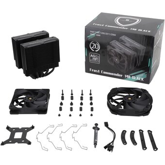  Кулер Thermalright Frost Commander 140 Black (FC-140-BL) Soc-AM5/AM4/1151/1200/2066/2011/1700 4-pin 29.6dB Al+Cu 1000gr Ret 