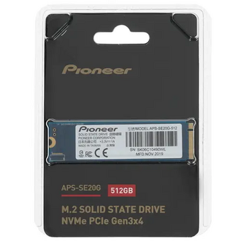  SSD Pioneer 512GB (APS-SE20G-512) M.2 2280 PCIe Gen3x4 R/W(3400/3000) 