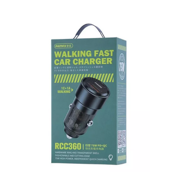  АЗУ REMAX RCC360 Walking 75W PD+QC 1C+1A Fast Car Charger черный 