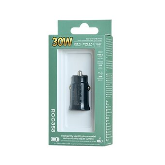  АЗУ REMAX RCC358 Siya 30W PD+QC Multi-compatible Fast Car Charger черный 