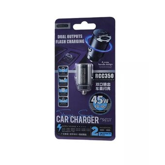  АЗУ REMAX RCC350 Tanya PRO MAX 45W PD+QC Dual Type-C All-compatible Fast Car Charger черный 