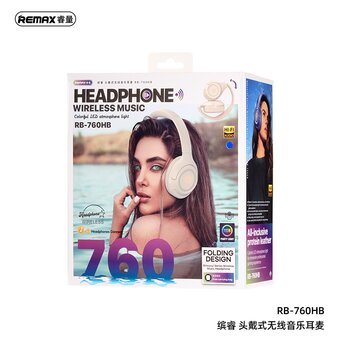  Наушники полноразмерные bluetooth REMAX RB-760HB Bincorui Series Wireless Music Headphone белый 