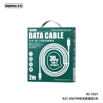 Дата-кабель REMAX RC-C021 Marlik 30W PD Fast Charging Data Cable C-C 2M Тype-C to Type-C белый 