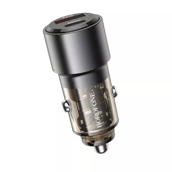  АЗУ BOROFONE BZ20A Smart 83W dual port PD65W+QC3.0 car charger черный 