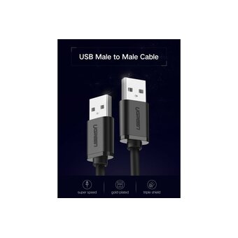  Кабель UGREEN US102 10310 USB 2.0 A Male to A Male Cable 1.5m Black 