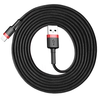  Дата-кабель BASEUS Cafule (CALKLF-C19) lightning 1,5 A 2м красно-чёрный 