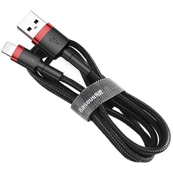  Дата-кабель BASEUS Cafule (CALKLF-C19) lightning 1,5 A 2м красно-чёрный 