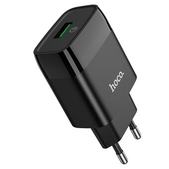  СЗУ HOCO C72Q Gloriou, 1USB, QC3.0 + Type-C (черный) 