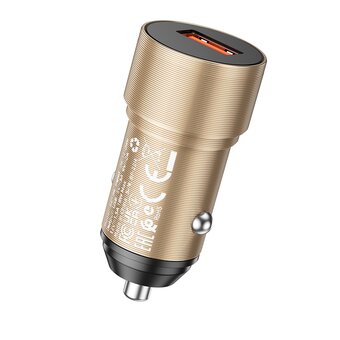  АЗУ BOROFONE BZ19A Wisdom single port QC3.0 car charger золотой 