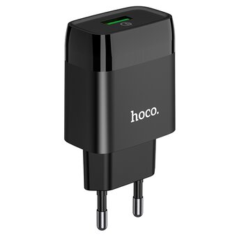 СЗУ HOCO C72Q Gloriou, 1USB, QC3.0 + Type-C (черный) 