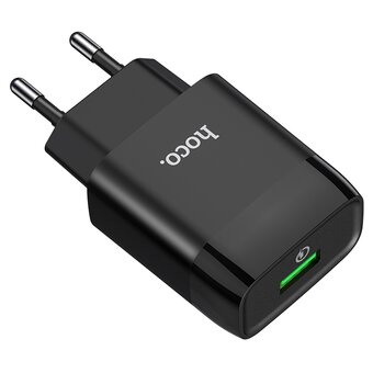  СЗУ HOCO C72Q Gloriou, 1USB, QC3.0 + Type-C (черный) 