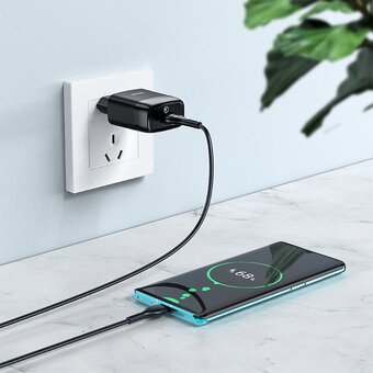  СЗУ HOCO C72Q Gloriou, 1USB, QC3.0 + Type-C (черный) 