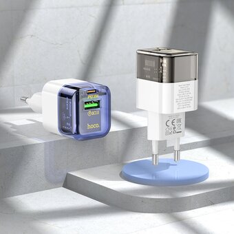  СЗУ HOCO C131A Platinum dual-port PD30W+QC3.0 charger EU 