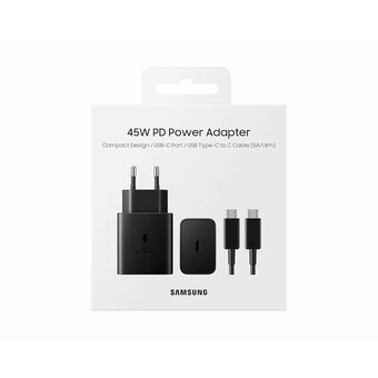  Сетевое зарядное устройство SAMSUNG EP-T4510XBEGWW 45W USB-C + Кабель Черный 
