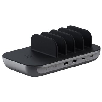  Зарядная док-станция Satechi ST-WCS5PM-EU Dock5 Multi-Device Charging Station with Wireless Charging space gray 