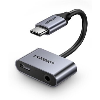  Переходник/адаптер UGREEN CM193 50596 Type C Male To 3.5mm Audio + Type C Female Adapter 