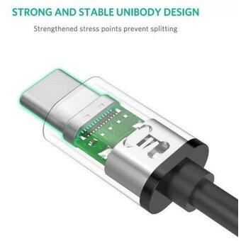  Кабель UGREEN US286 10306 USB-C 2.0 Male To USB-C 2.0 Male 3A Data Cable 2m Black 