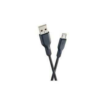  Кабель PERFEO U4808 USB2.0 A вилка - Micro USB вилка, силикон, черный, длина 2м, бокс 