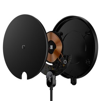  Беспроводное ЗУ Baseus CCED000001 Digital LED Display Gen 2 Wireless Charger 15W Black 