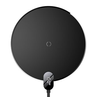  Беспроводное ЗУ Baseus CCED000001 Digital LED Display Gen 2 Wireless Charger 15W Black 