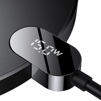  Беспроводное ЗУ Baseus CCED000001 Digital LED Display Gen 2 Wireless Charger 15W Black 