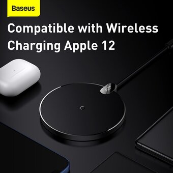  Беспроводное ЗУ Baseus CCED000001 Digital LED Display Gen 2 Wireless Charger 15W Black 