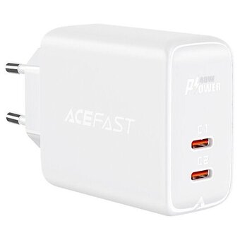  Зарядное утсройство ACEFAST AF-A9-WH A9 PD40W USB-C+USB-C dual port charger EU White 