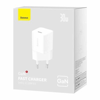  СЗУ Baseus GaN5 CCGN070502 Fast Charger mini 1C 30W EU White 